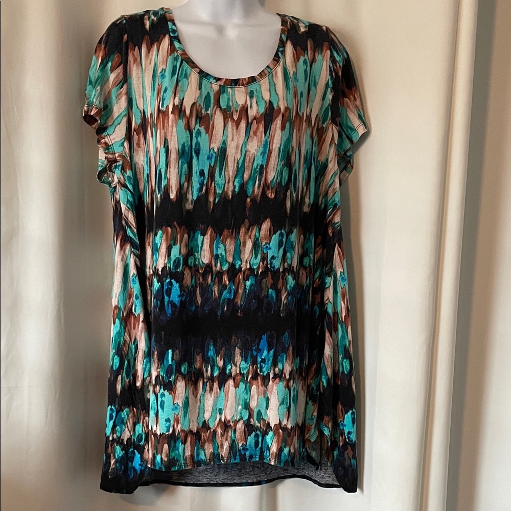 Kenar Multicolor Abstract Tunic Top